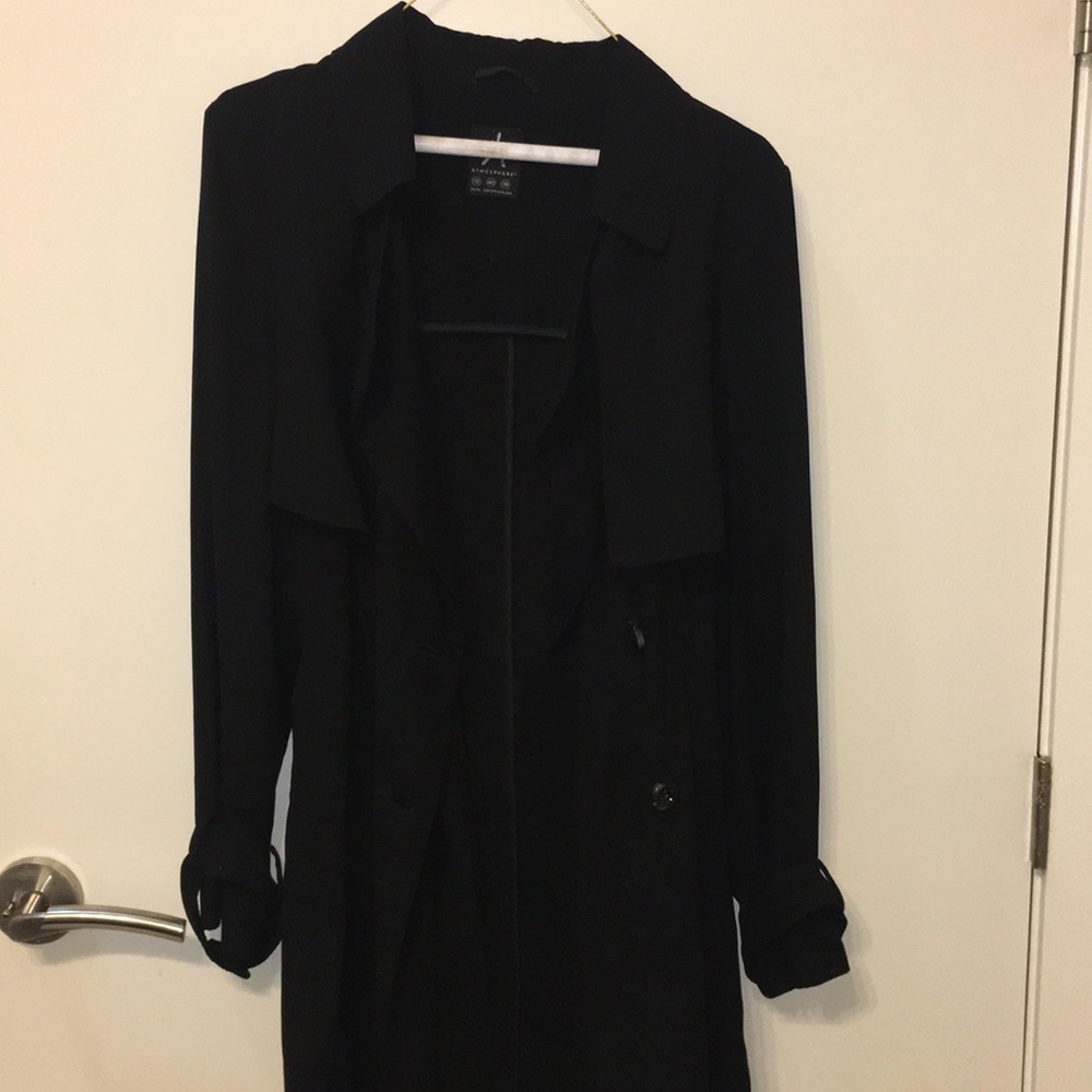 Primark, Black duster trench, unlined, UK 12/US 8